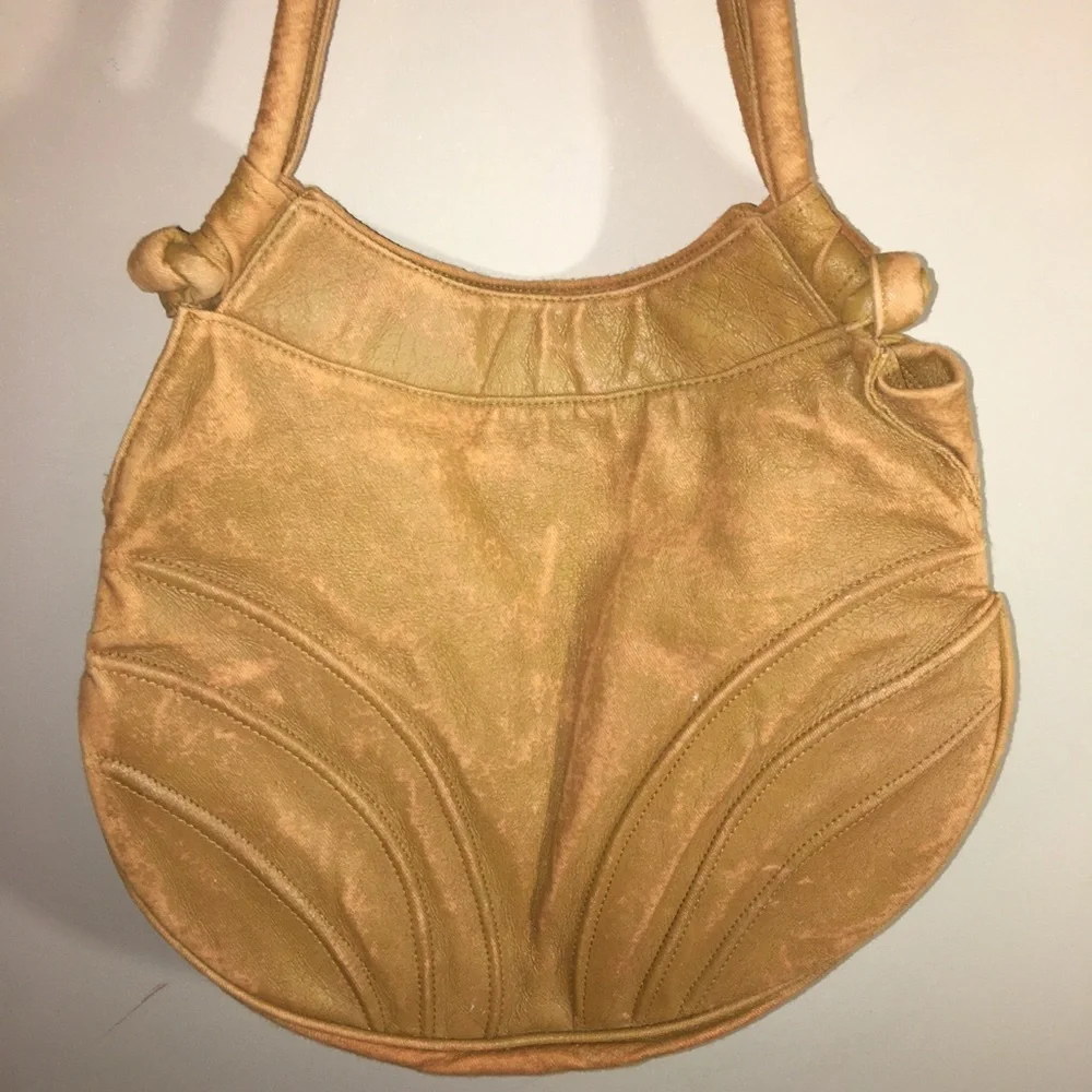 Vintage Le Jule Korean Tan Mustard Leather Shoulder Bag - Picture 6 of 16